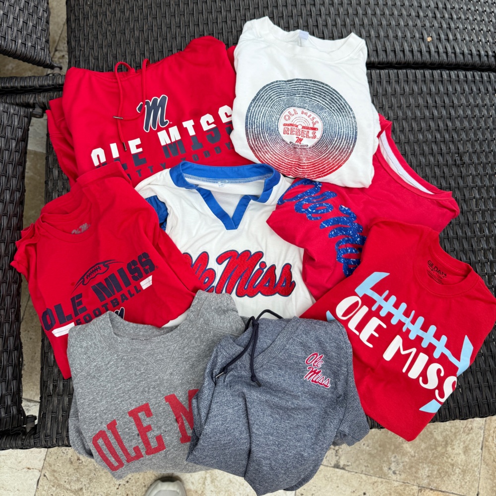 Ole Miss shirts and sweatshirts- package